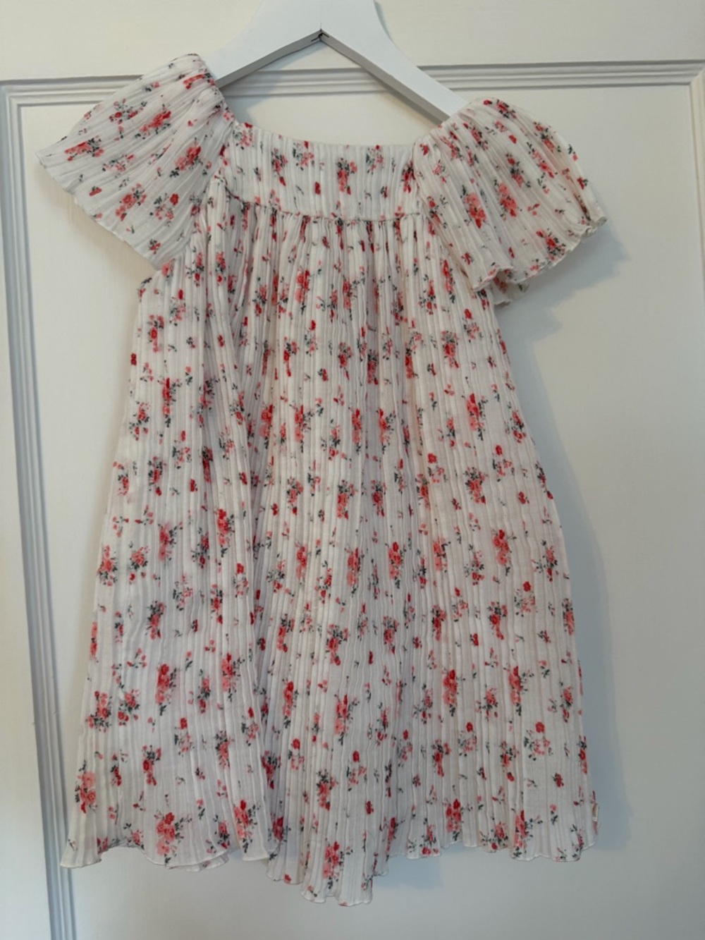 Tartine et Chocolat White Dress with Pink Floral Print